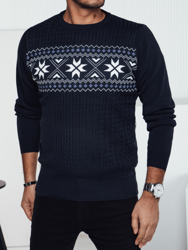 Pánský svetr tmavě modrý Dstreet WX2277 XL