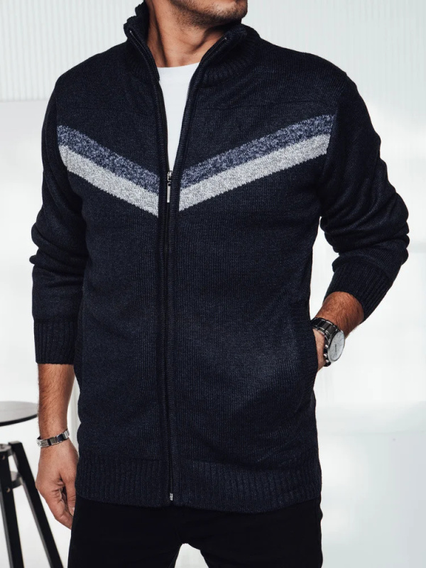 Pánský rozepínací svetr tmavě modrý Dstreet WX2259 3XL