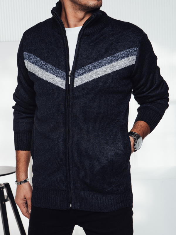 Pánský rozepínací svetr tmavě modrý Dstreet WX2259 3XL
