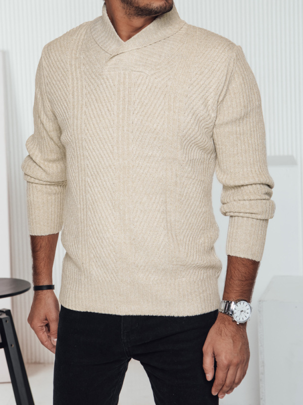 Pánský svetr Dstreet WX2256 Barva: Béžová, Velikost: M