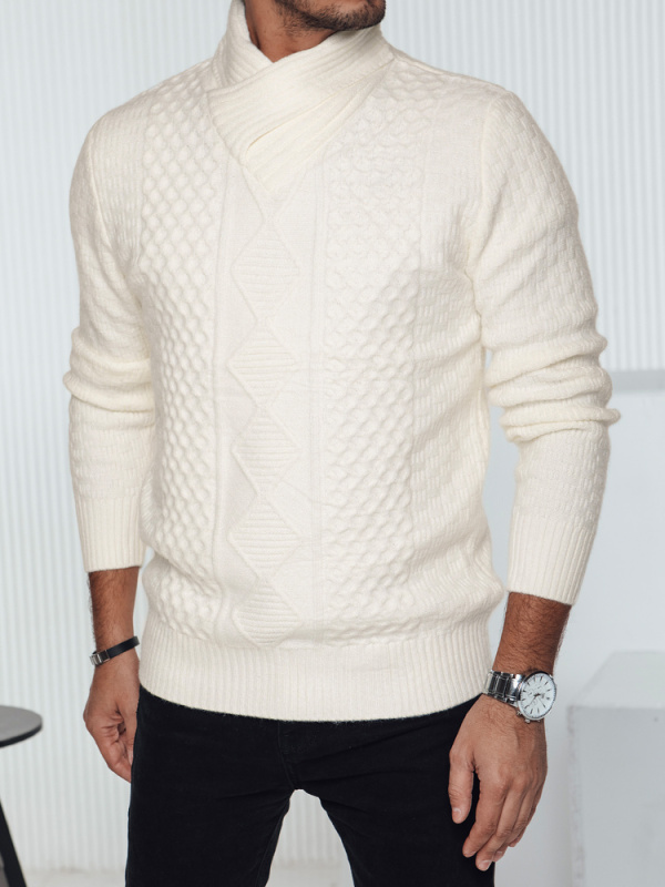 Pánský svetr Dstreet WX2253 Barva: Bílá, Velikost: XXL