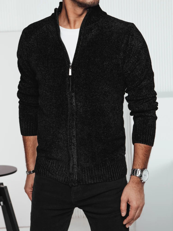 Pánský rozepínací svetr černý Dstreet WX2232 XXL