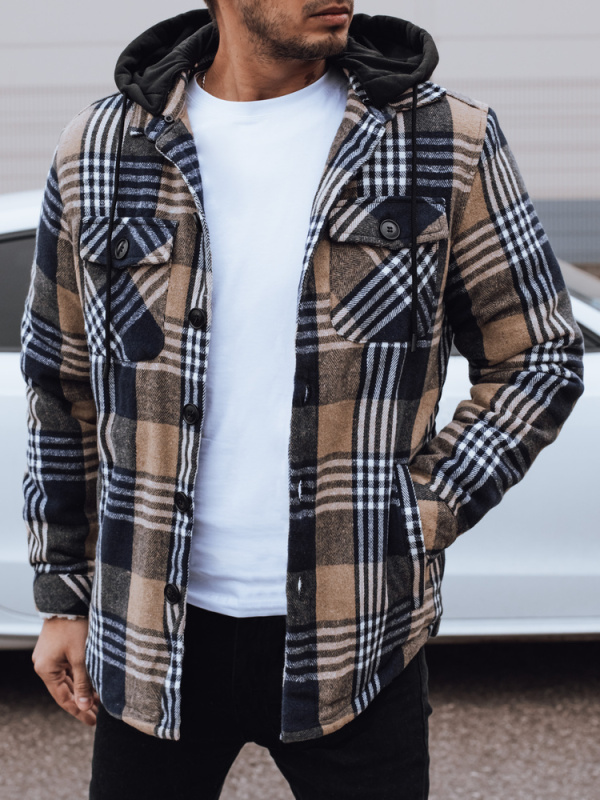 Pánská zateplená bunda s kapucí Dstreet TX4953 Barva: Modrá, Velikost: XXL