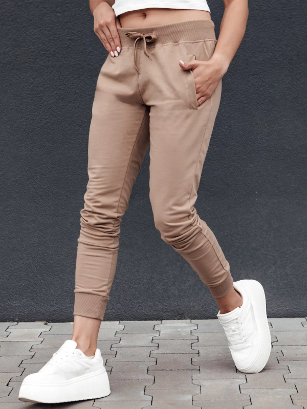 Dámské tepláky RELAX MODE světle hnědé Dstreet UY2136 XL