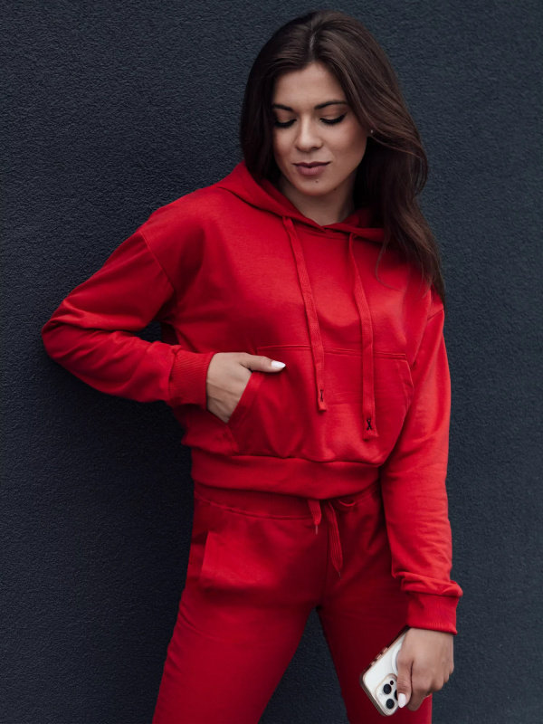 Dámská mikina s kapucí TRENDHOOD červená Dstreet BY1312 XL