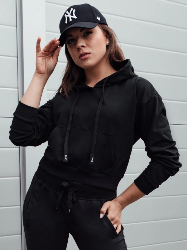 Dámská mikina s kapucí TRENDHOOD černá Dstreet BY1307 XL
