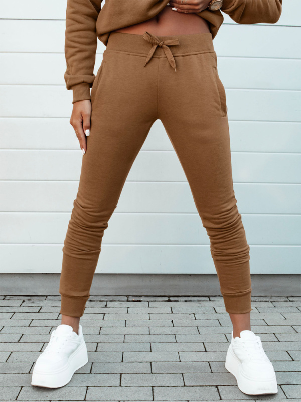 Dámské tepláky FITS Dstreet UY2146 Barva: Hnědá, Velikost: S