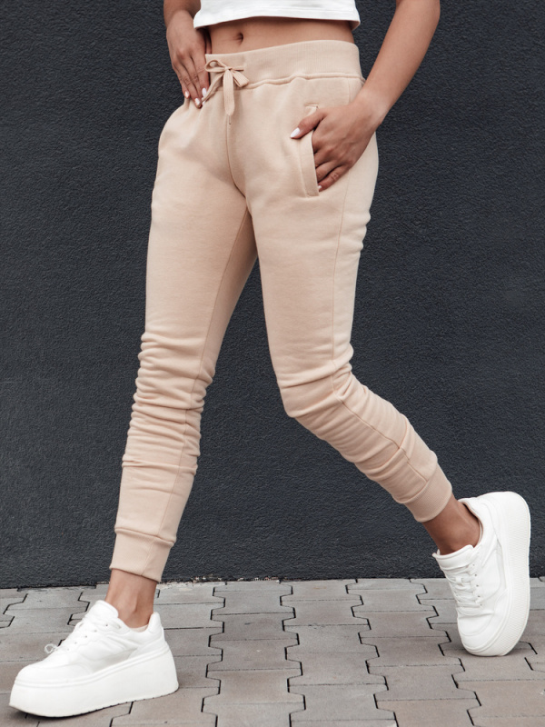 Dámské tepláky FITS Dstreet UY2144 Barva: Béžová, Velikost: XL