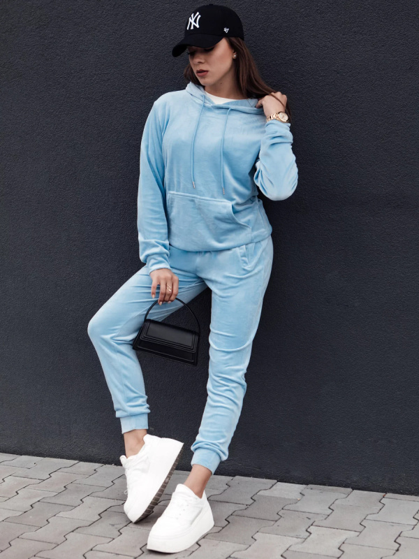 Komplet dámský velurový RELAX FIT světle modrý Dstreet AY1071 L