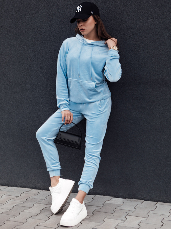 Komplet dámský velurový RELAX FIT světle modrý Dstreet AY1071 XL