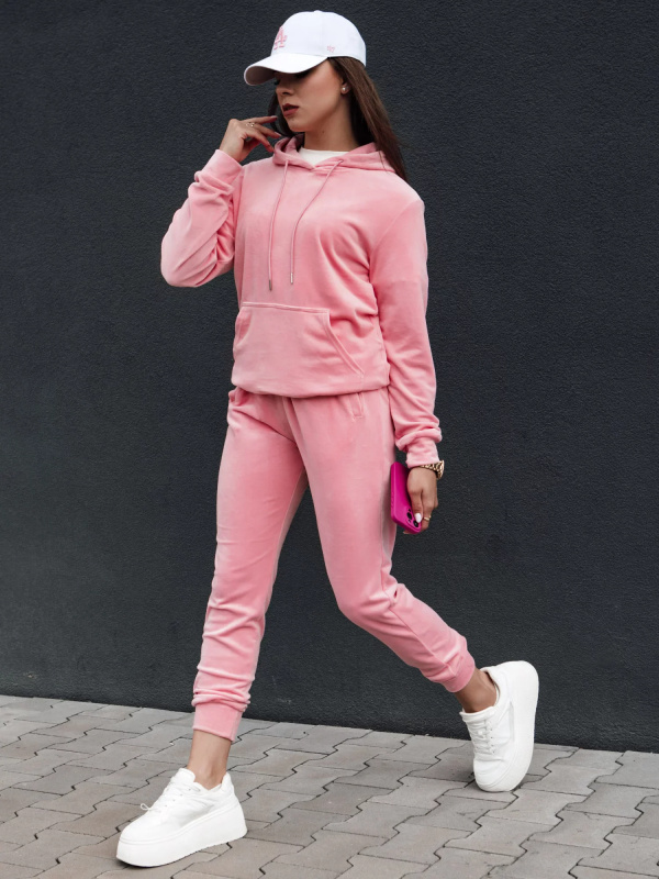 Komplet dámský velurový RELAX FIT růžový Dstreet AY1069 L
