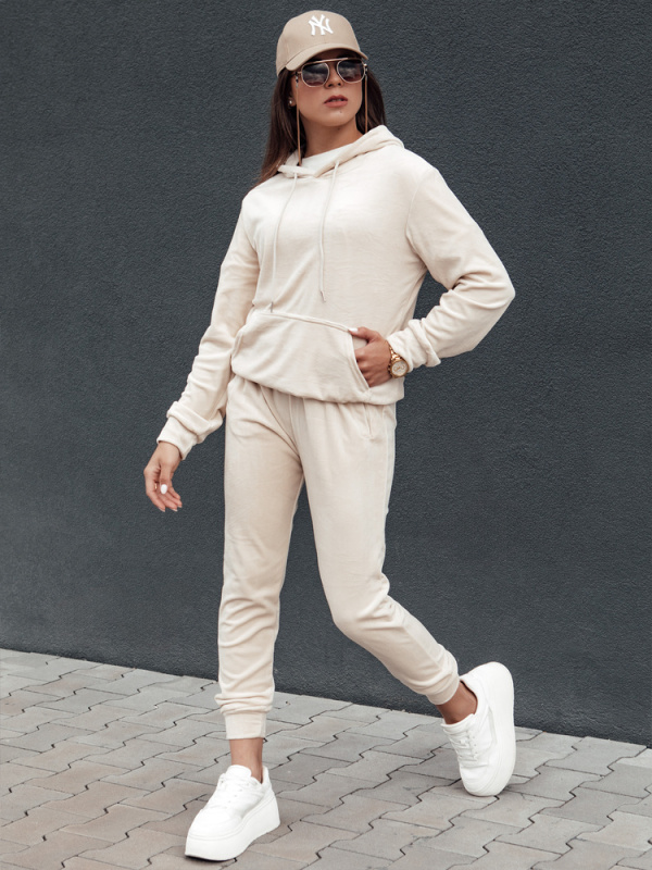 Komplet dámský velurový RELAX FIT ecru Dstreet AY1066 L
