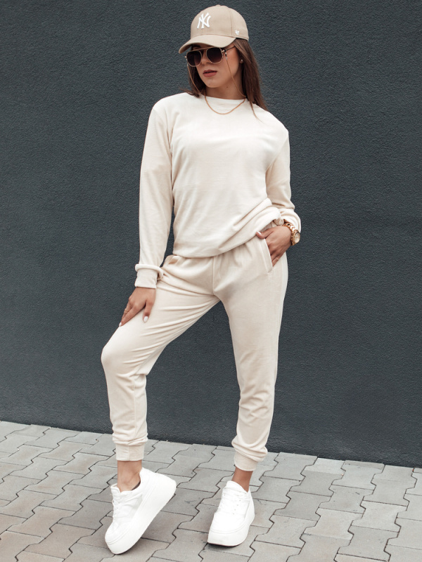 Komplet dámský velurový URBANVELVET ecru Dstreet AY1058 XL