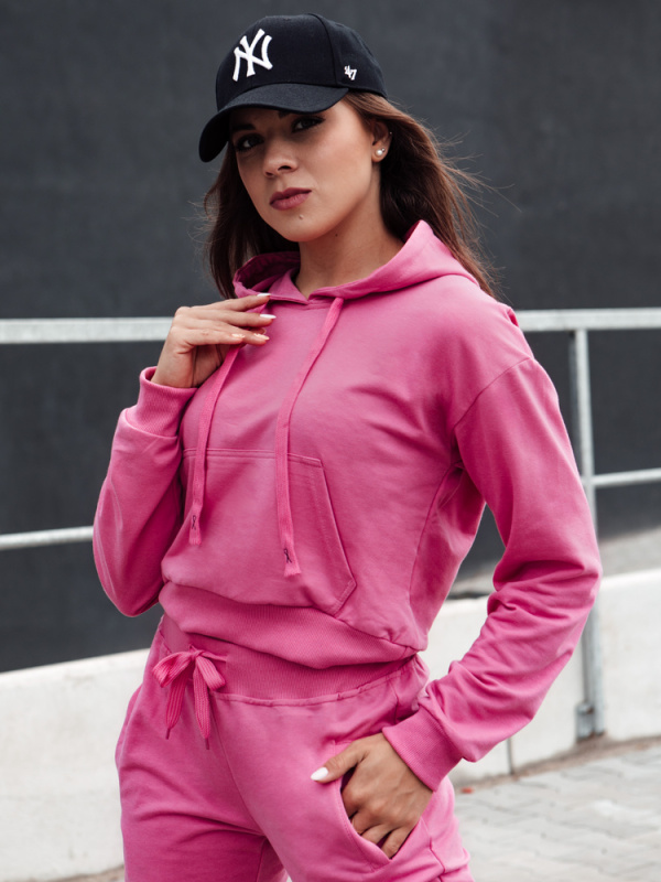 Dámská mikina s kapucí TRENDHOOD růžová Dstreet BY1305 XL