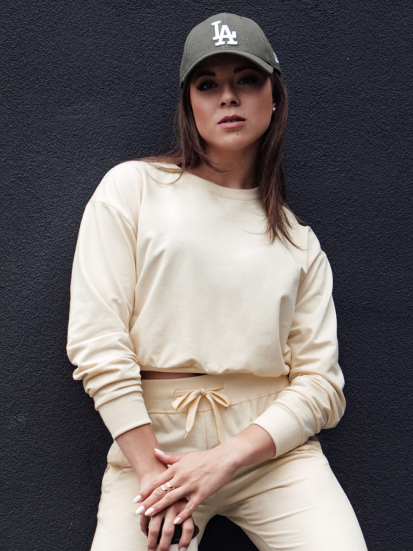 Dámská klasická mikina CASUALVIBE krémová Dstreet BY1297 XL