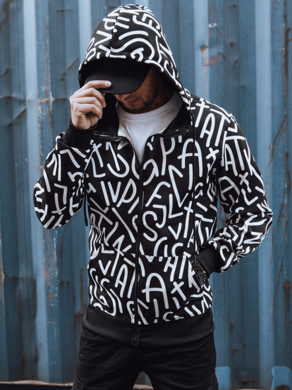 Pánská rozepínací mikina s kapucí černá Dstreet BX5747 XL