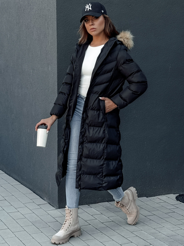 Dámská dlouhá bunda LUXWARM Dstreet TY4374 Barva: Černá, Velikost: S