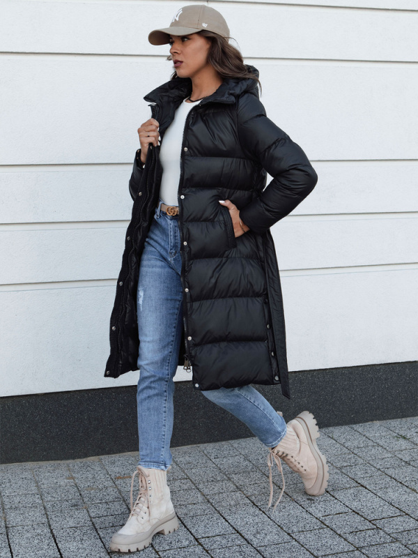 Dámský prošívaný kabát GLAMMANT Dstreet TY4353 Barva: Černá, Velikost: M