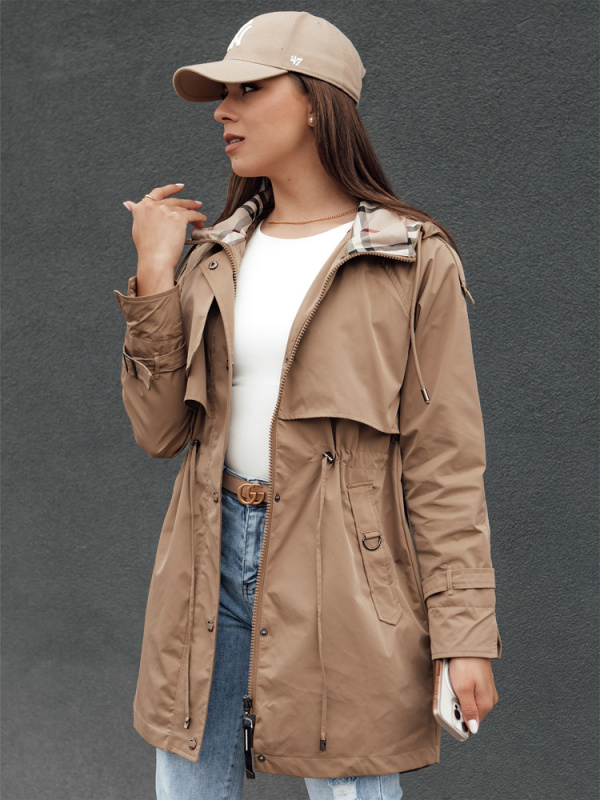 Dámská přechodová bunda FASHLOVE Dstreet TY4391 Barva: Béžová, Velikost: XXL
