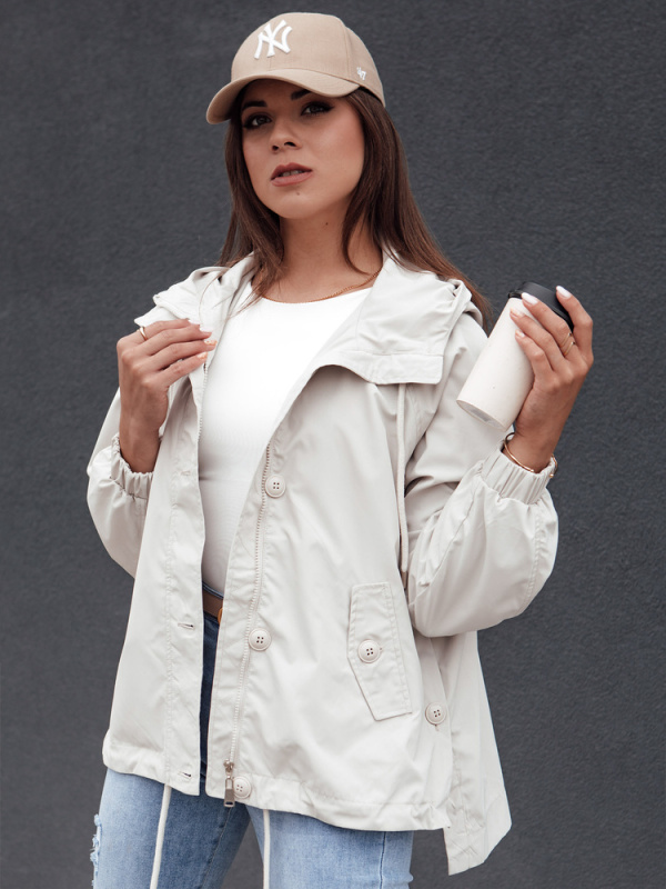 Dámská přechodná bunda GLAMOUR PARK Dstreet TY4387 Barva: Bílá, Velikost: XL