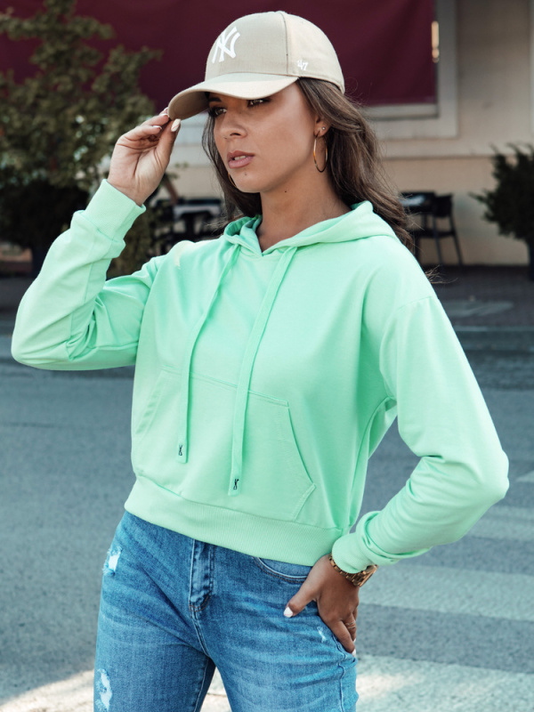 Dámská mikina s kapucí TRENDHOOD mátová Dstreet BY1333 M