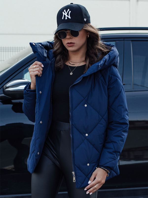Dámská zimní bunda s kapucí COZYLUX Dstreet TY4557 Barva: Modrá, Velikost: XL