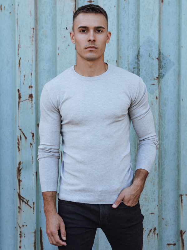 Pánský svetr Dstreet WX2212 Barva: Šedá - světle, Velikost: L