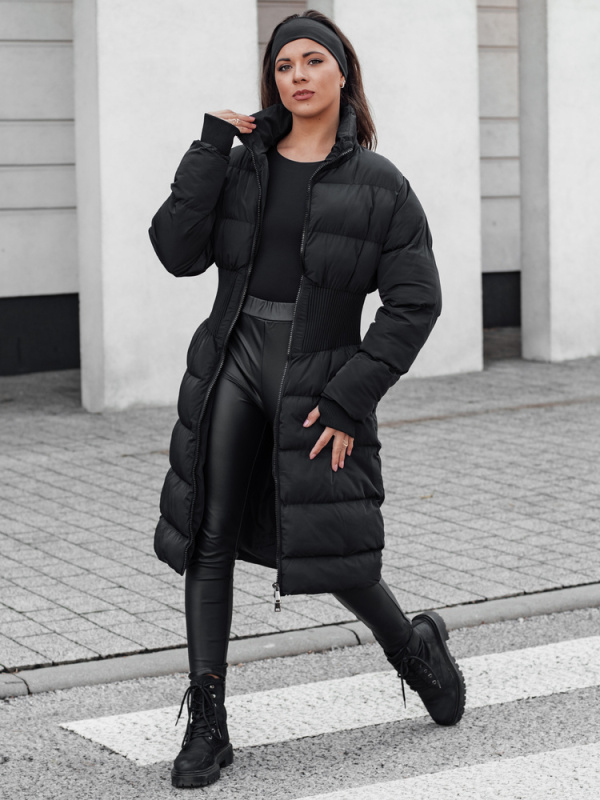 Dámská zimní dlouhá prošívaná bunda FABWARM černá Dstreet TY4620 Velikost: XL