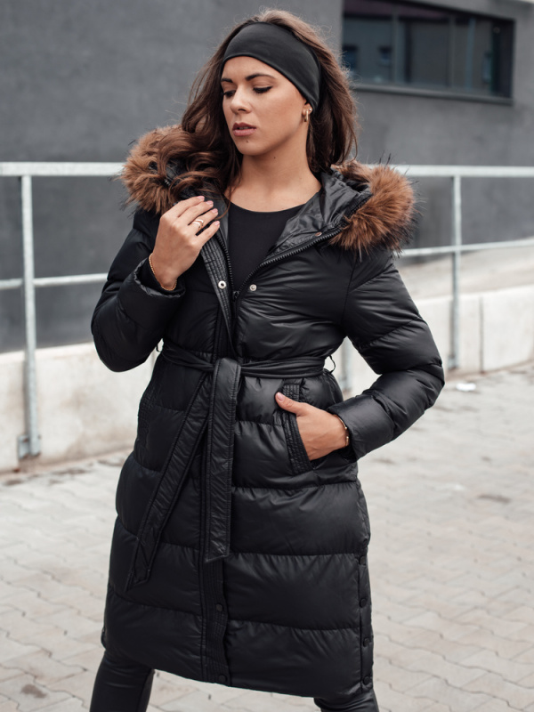 Dámská zimní bunda s kapucí  STYLEBELLA Dstreet TY4608 Barva: Černá, Velikost: S
