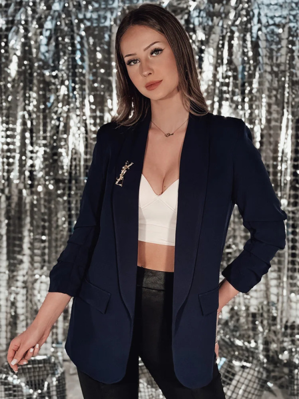 Dámské sako one size MARANTTA tmavě modré Dstreet PY0104 Univerzální
