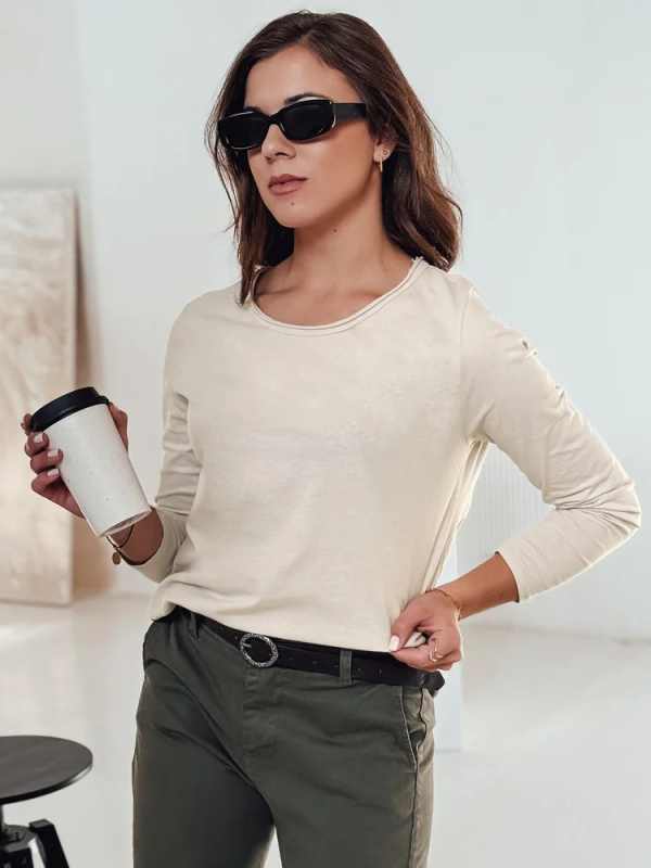 Dámská halenka one size MINIMODA s přívěskem béžová Dstreet RY2680 Univerzální