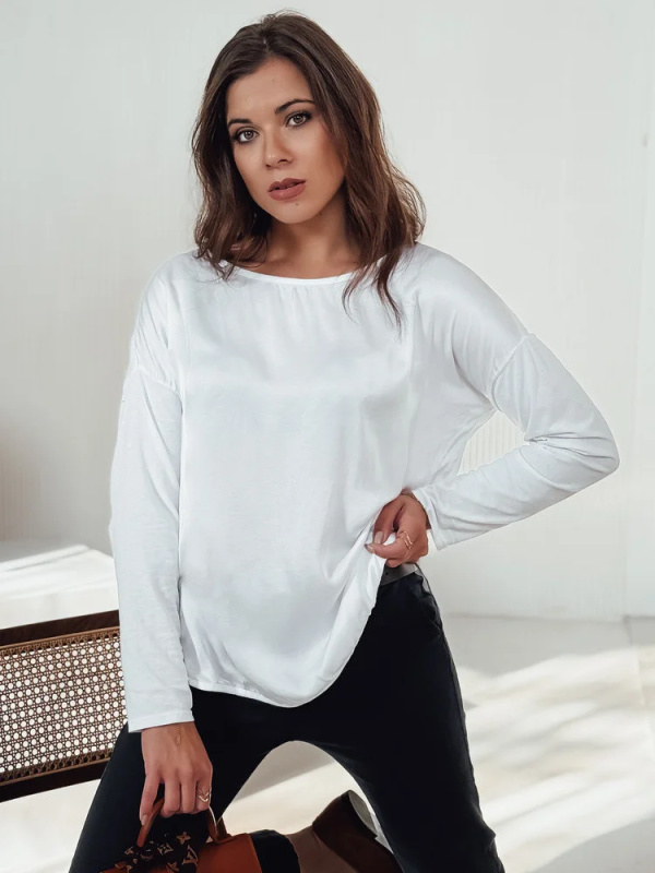 Dámská oversize halenka SILKINEA s přívěskem bílá Dstreet RY2670 Univerzální