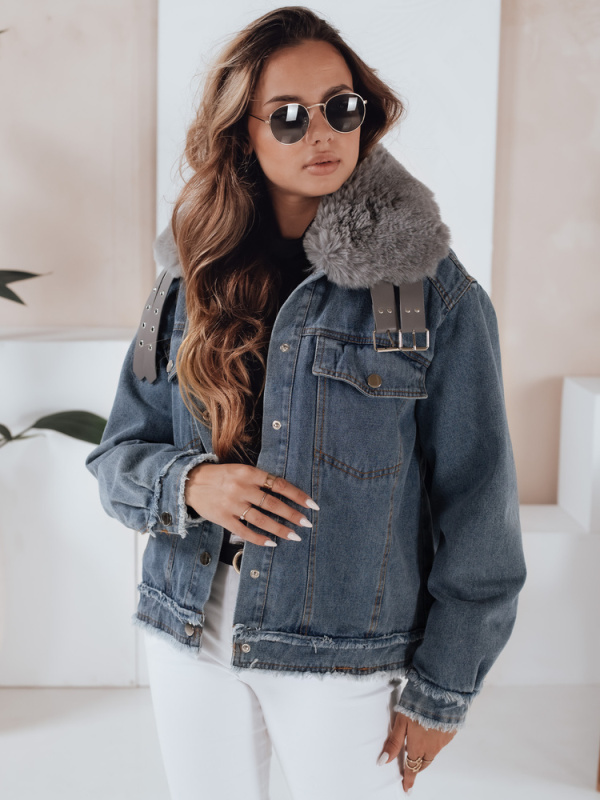 Dámská bunda FURDENIM džínová s kožíškem světle modrá Dstreet TY4755 S