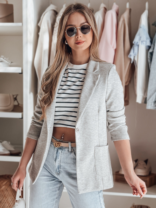 Dámské sako CLASSVENT Dstreet PY0107 Barva: Šedá - světle, Velikost: S