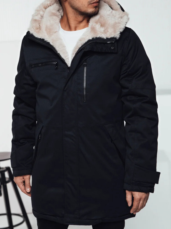Pánská zimní parka s kapucí tmavě modrá Dstreet TX4967 M/48