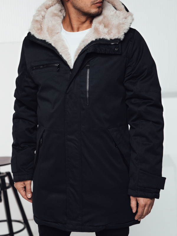 Pánská zimní parka s kapucí tmavě modrá Dstreet TX4967 L/50