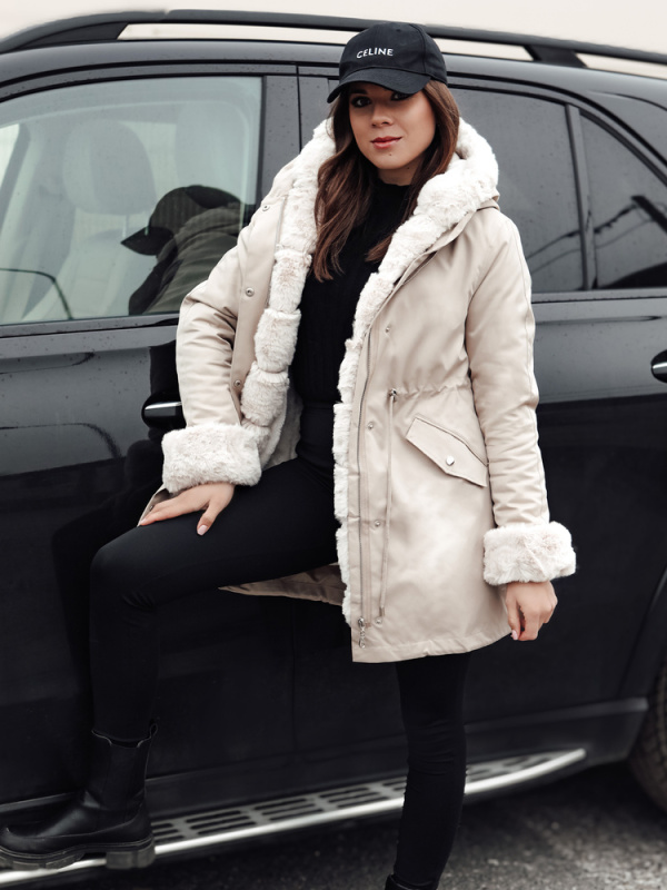 Dámská zimní bunda parka ARCTIC béžová Dstreet TY4767 XL