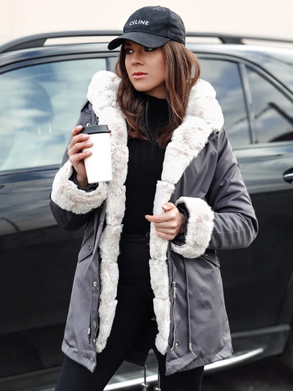 Dámská zimní bunda parka ARCTIC tmavě šedá Dstreet TY4766 S