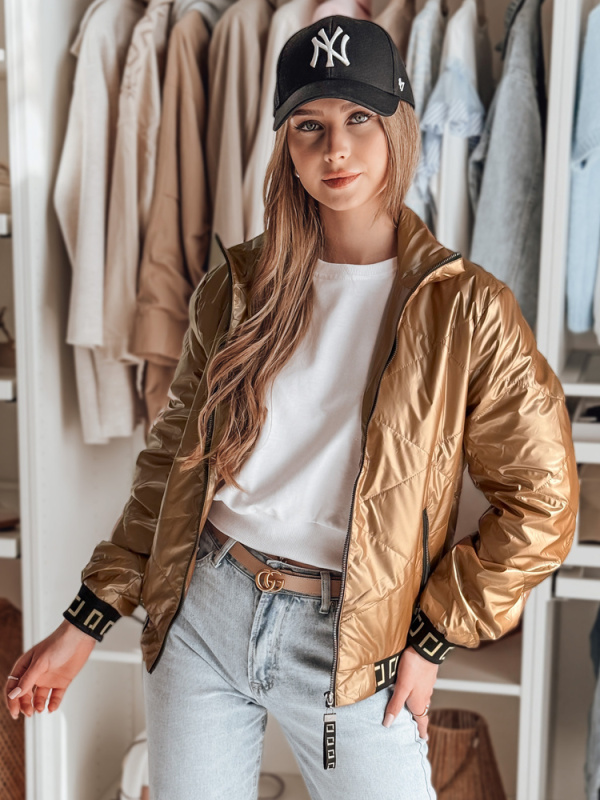 Dámská bunda bomberka GLAMCIX Dstreet TY4784 Barva: Béžová, Velikost: L