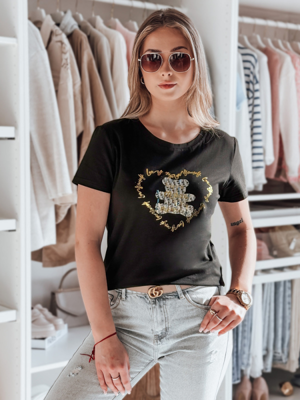 Dámské tričko TEDDYCAP Dstreet RY2745 Barva: Černá, Velikost: S