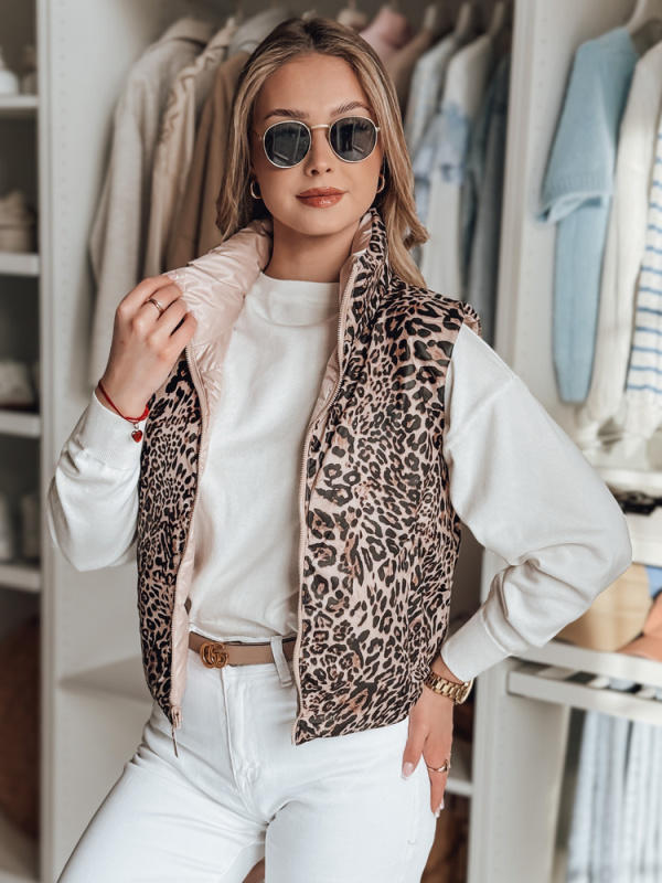 Krátká dámská vesta oboustranná CHIPUFF Dstreet TY4821 Barva: Růžová, Velikost: XL