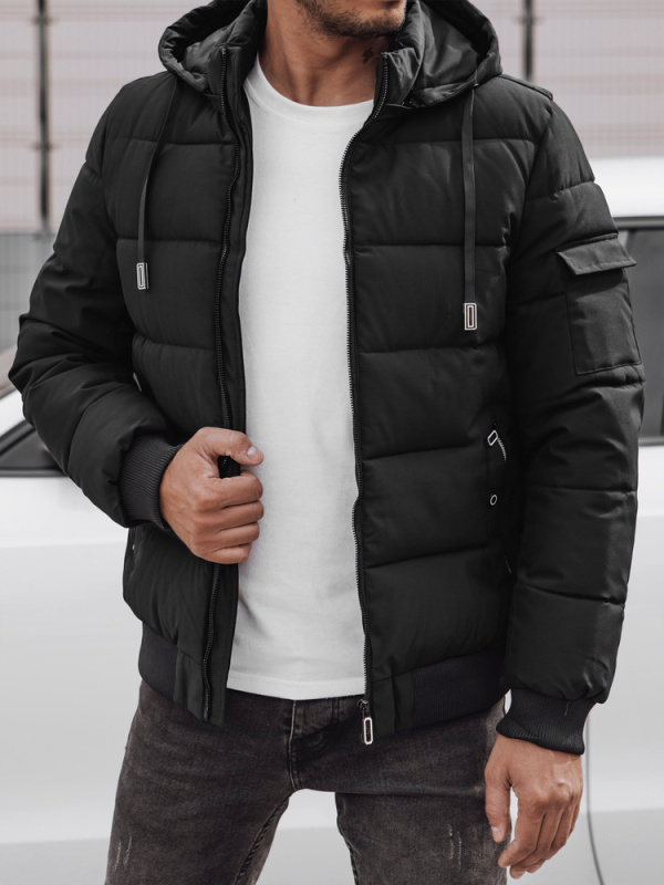 Pánská zimní bunda s kapucí Dstreet TX4838 Barva: Černá, Velikost: 3XL/56