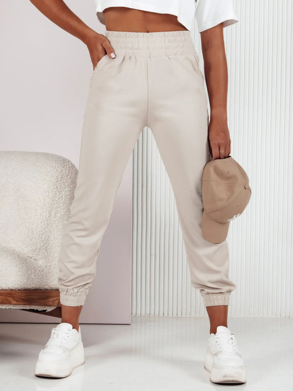 Dámské tepláky FASHIONCORE béžové Dstreet UY2159 XL / XXL