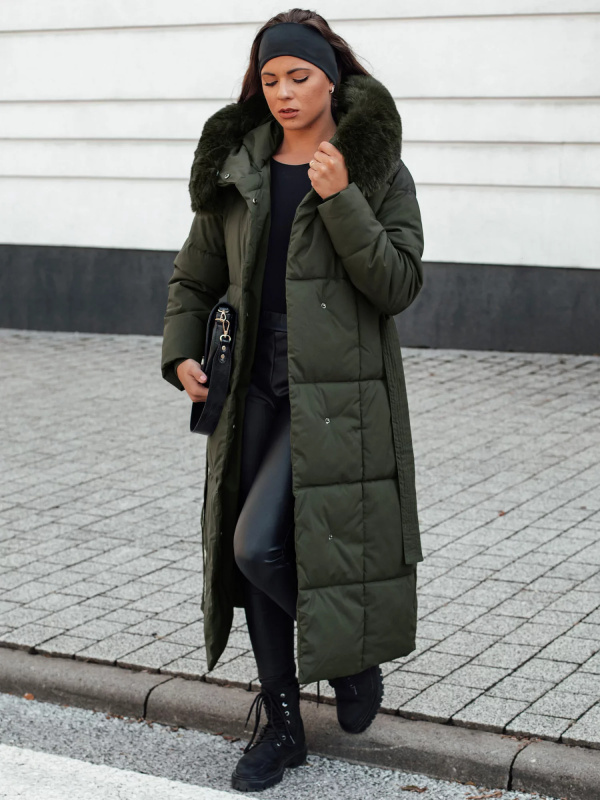 Dámská prošívaná bunda GLAMWARM zelená Dstreet TY4575 XL