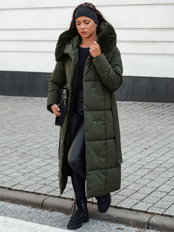 Dámská prošívaná bunda GLAMWARM zelená Dstreet TY4575 XL