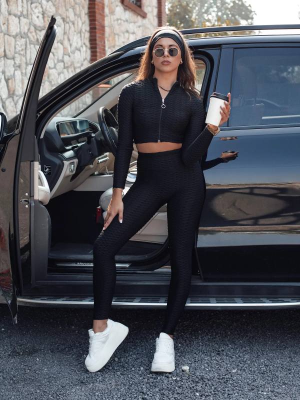 Dámská sportovní souprava PANAMERA II černá Dstreet AY1093 Velikost: XL