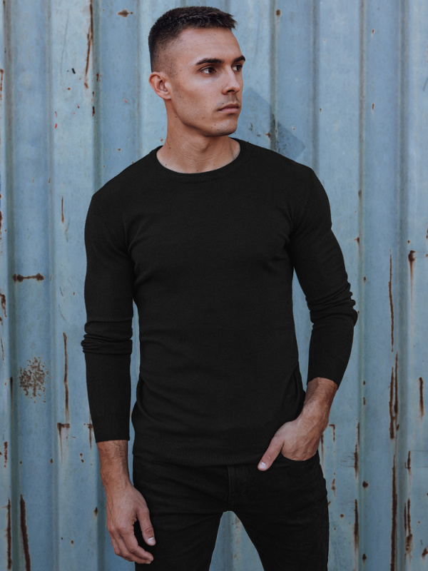 Klasický pánský svetr černý Dstreet WX2226 XXL