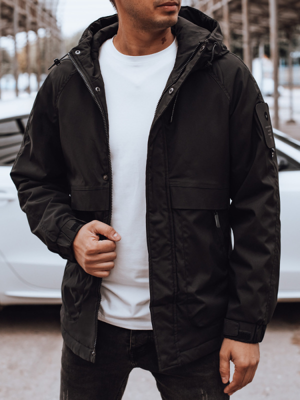 Pánská bunda s kapucí Dstreet TX4880 Barva: Černá, Velikost: 3XL