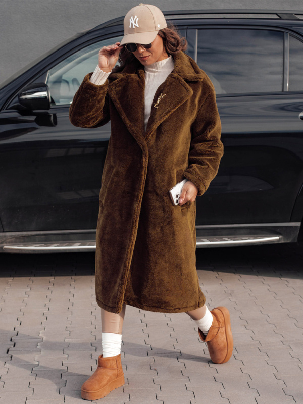 Dámská zimní bunda GLAMFUR Dstreet TY4697 Barva: Hnědá, Velikost: XL