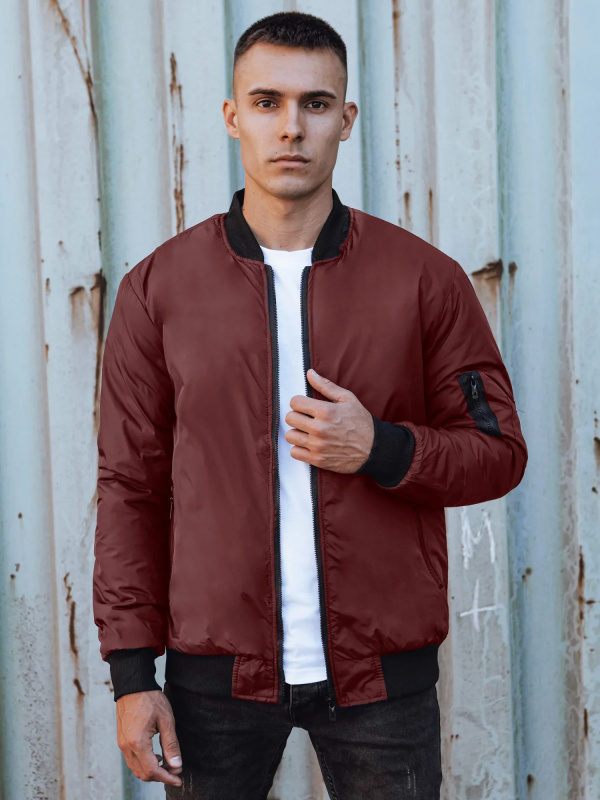 Pánská bunda bomber jacket bordová Dstreet TX4931 XXL